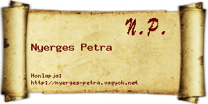 Nyerges Petra névjegykártya